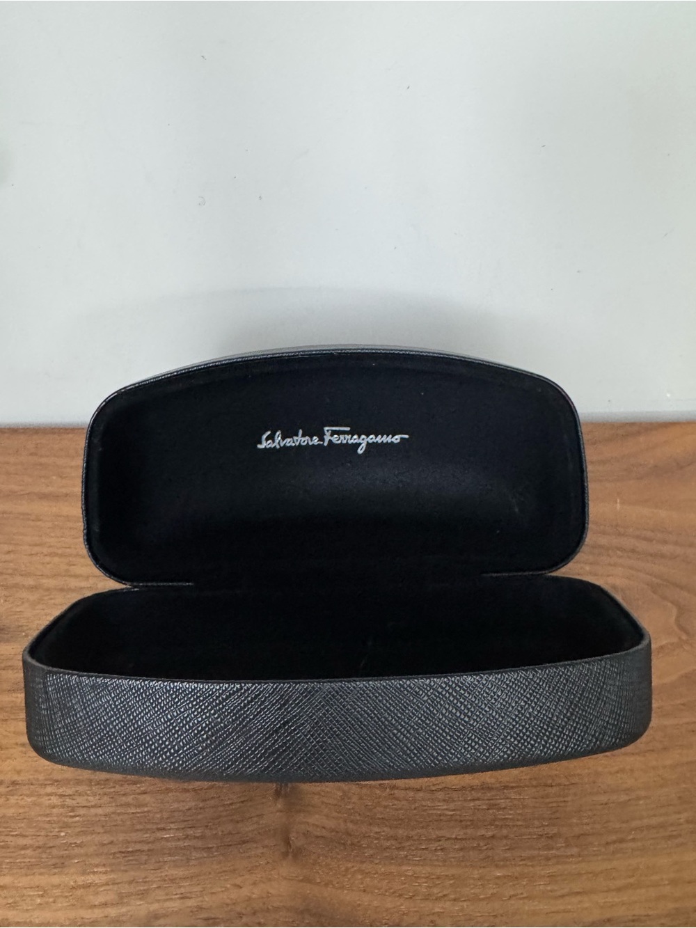 Salvatore Ferragamo Black Textured Eyewear Case